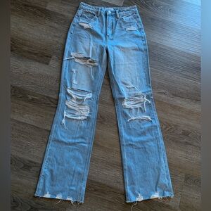 Distressed Wide Leg Jeans